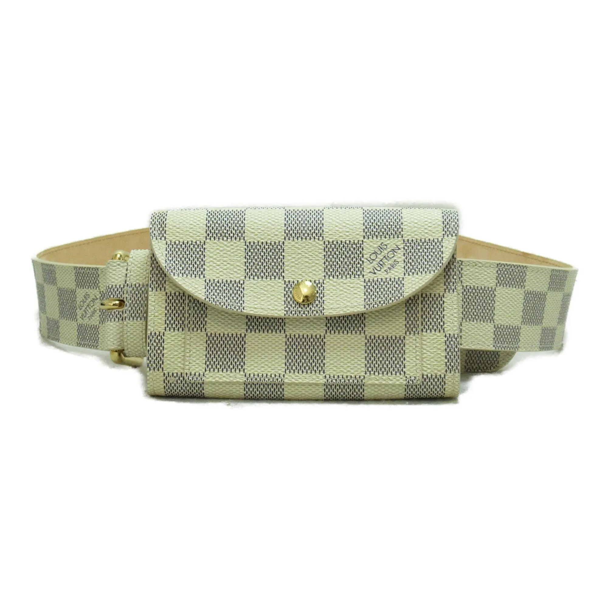 Trendy Inspired Louis Vuitton Sunchu Pochette Solo Belt White Damier Azur Pvc Coated Canvas M9835s