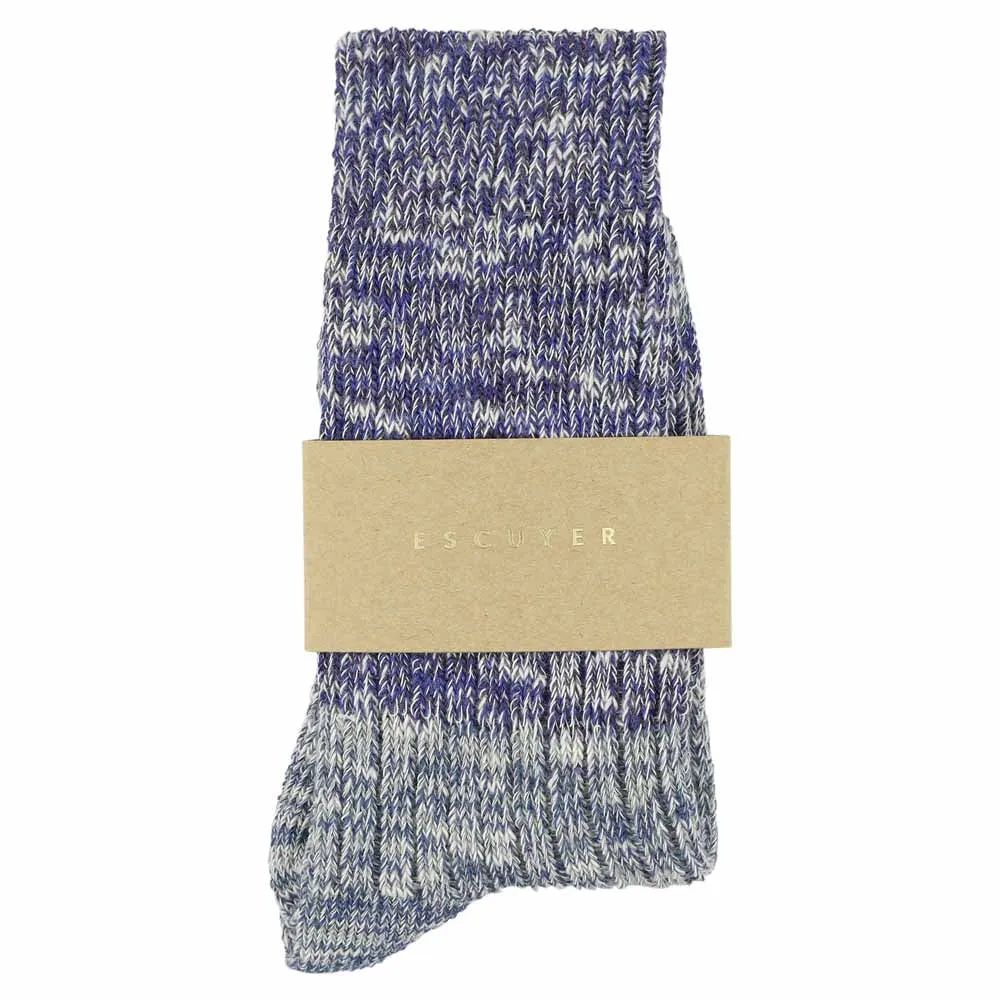 Women Melange Block Socks Bright Blue / Blue