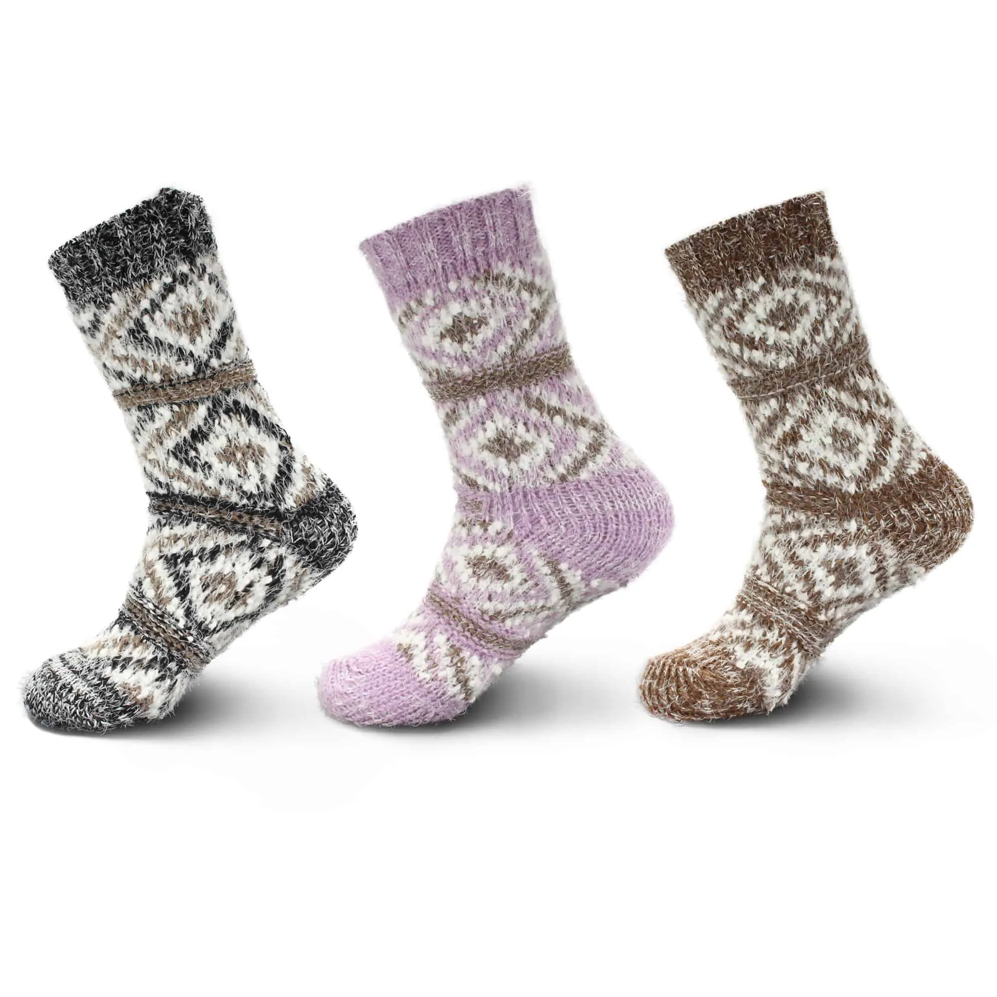 Women's Thick Vintage Pattern Slipper Socks