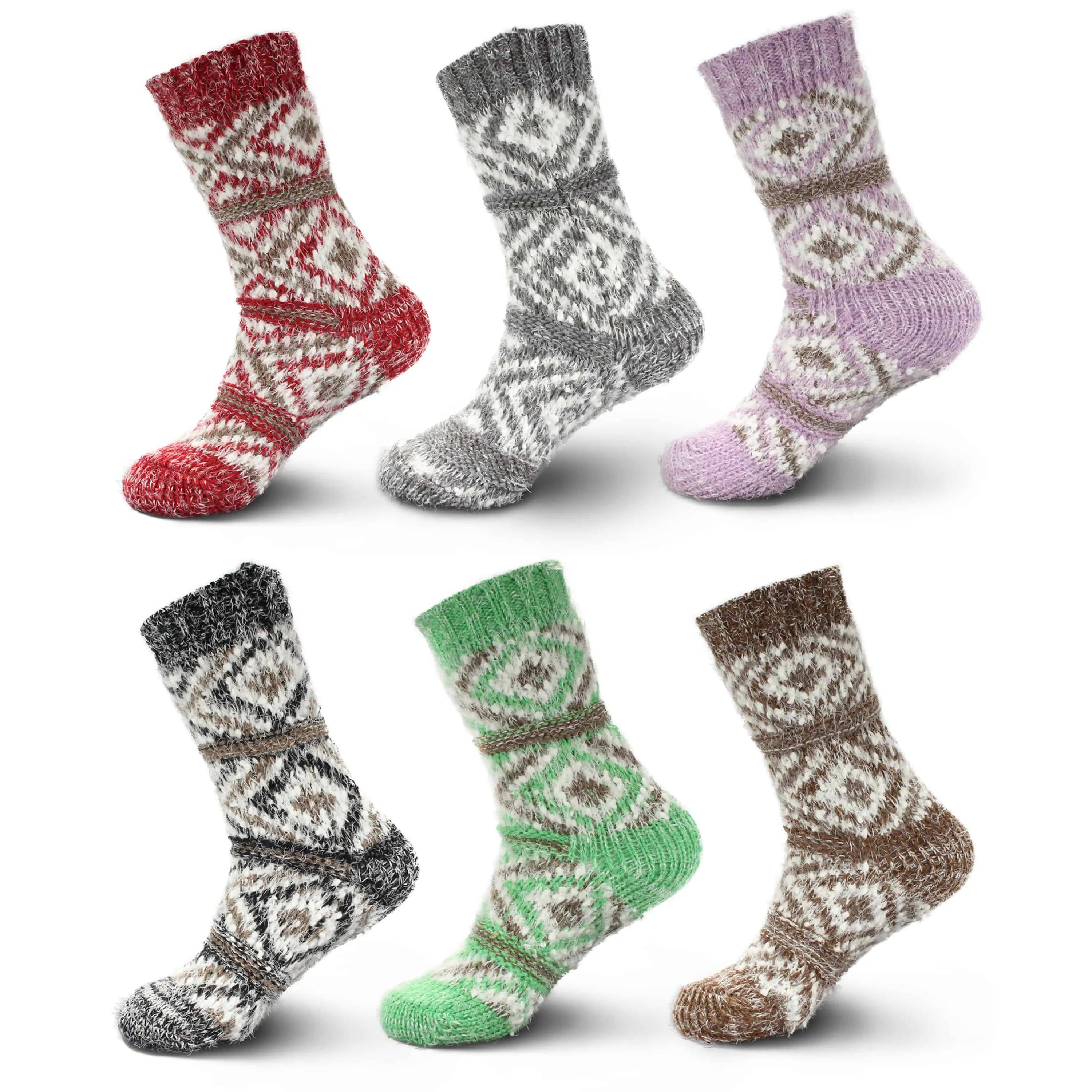 Women's Thick Vintage Pattern Slipper Socks