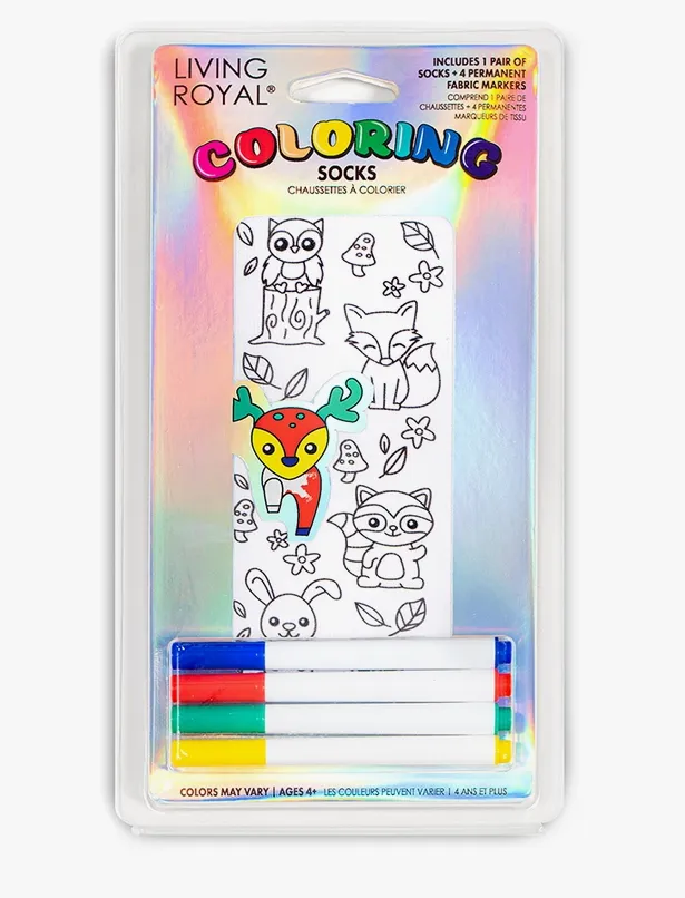 Woodland Animals Coloring Socks