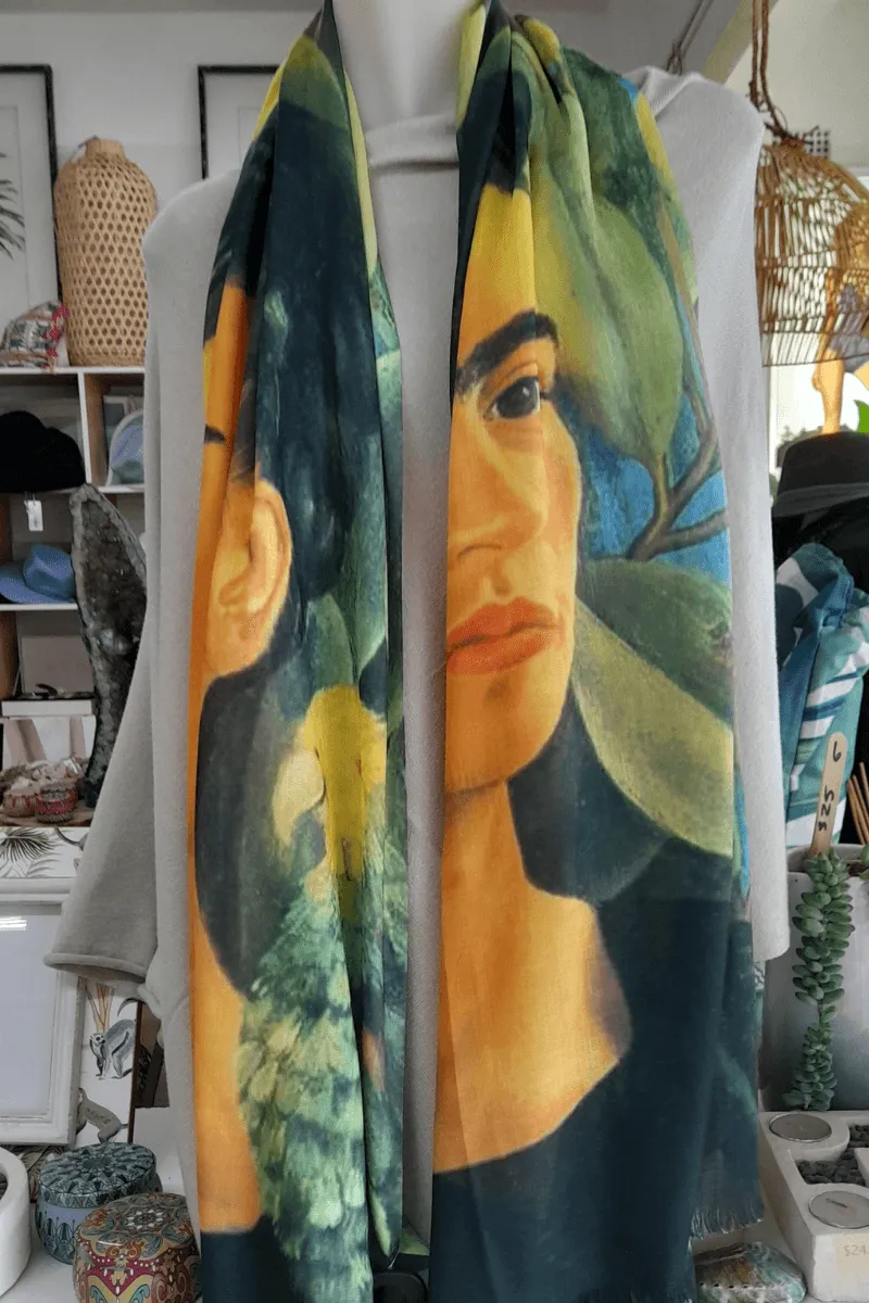 Zura Frida Kahlo 100% Cotton Scarf - Tropical Parrot